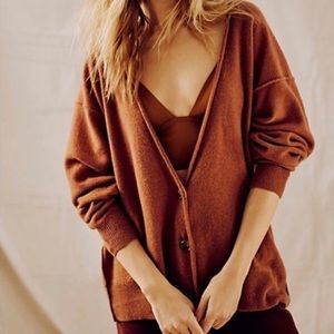 Free People school boy cashmere cardigan